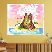 I Lava You Volcano Stretched Canvas Afdruk (Insitu (Woonkamer))