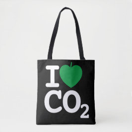 I Leaf CO2 - Koolstofdioxide Liefde Zwarte Canvas  Draagtas