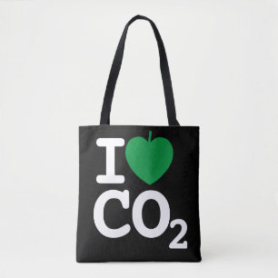 I Leaf CO2 - Koolstofdioxide Liefde Zwarte Canvas Draagtas
