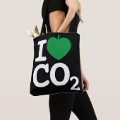 I Leaf CO2 - Koolstofdioxide Liefde Zwarte Canvas Draagtas (Dichtbij)