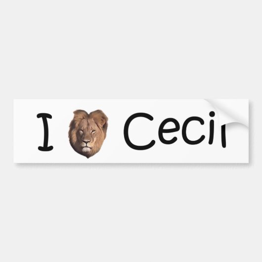 I (Liefde) Cecil the Lion Bumpersticker (Voorkant)