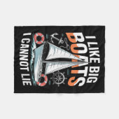 I Like Big Boats I Cannot Lie - Funny Sailing & Fleece Deken (Voorkant (Horizontaal))