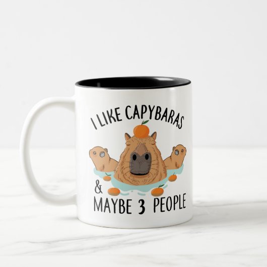 I like Capybaras and maybe 3 people Funny Baby Tweekleurige Koffiemok (Links)