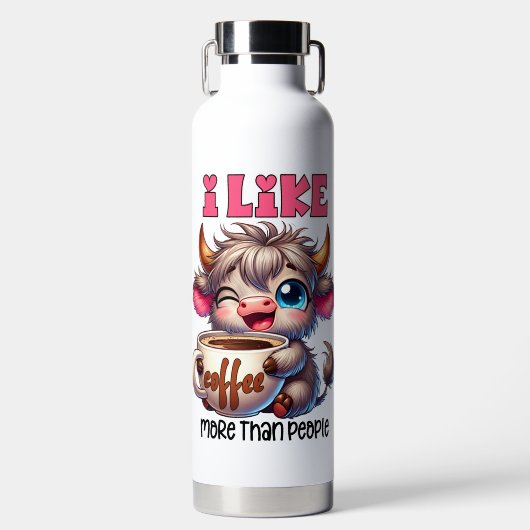 I Like Coffee More Than People Waterfles (Voorkant)