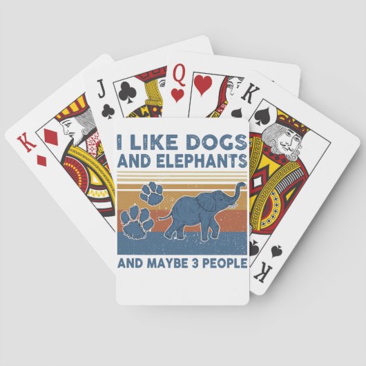 I Like Dogs And Elephants And Maybe 3 People Pokerkaarten (Achterkant)