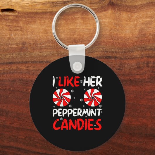 I Like Her Peppermint Candies Couple Matching Chri Sleutelhanger (Voorkant)