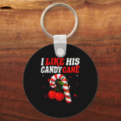 I Like His Candy Cane Couples Matching Christmas F Sleutelhanger (Voorkant)