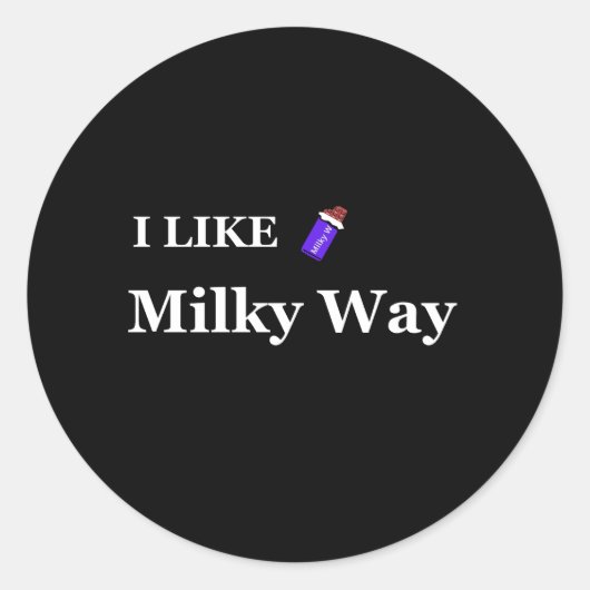 i like milky way ronde sticker (Voorkant)