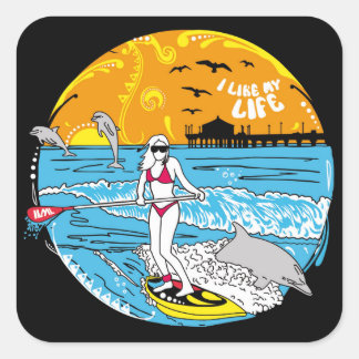 "I like MY life" stand-up paddle boarding stickers