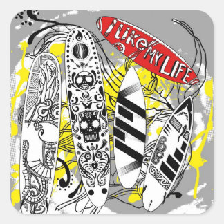 "I like MY life" surfplank stickers