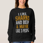 I Like Sharks And Beer   Shark   Scuba Diving Tige Trui (Voorkant)