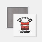 I Like To Slide Inside Funny Santa Couple Matching Magneet (Voorkant / Achterkant)