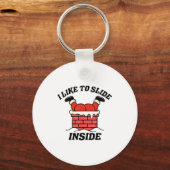 I Like To Slide Inside Funny Santa Couple Matching Sleutelhanger (Voorkant)