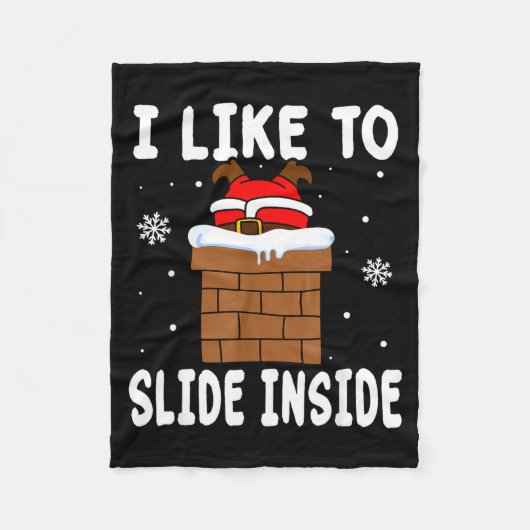 I Like To Slide Inside Funny Xmas Couple  Fleece Deken (Voorkant)