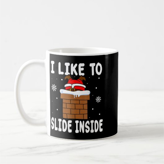 I Like To Slide Inside Funny Xmas Couple  Koffiemok (Links)
