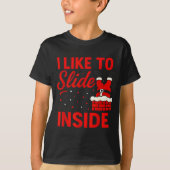 I Like To Slide Inside Funny Xmas Couple Matching  T-shirt (Voorkant)