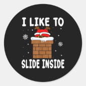 I Like To Slide Inside Funny Xmas Couple Ronde Sticker (Voorkant)