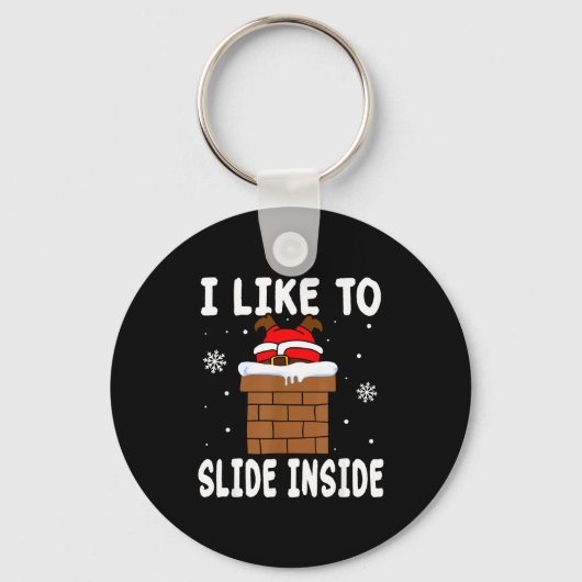 I Like To Slide Inside Funny Xmas Couple Sleutelhanger (Voorkant)