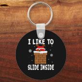 I Like To Slide Inside Funny Xmas Couple Sleutelhanger (Voorkant)