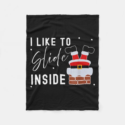 I Like To Slide Inside Funny Xmas Couple Unhinge P Fleece Deken (Voorkant)