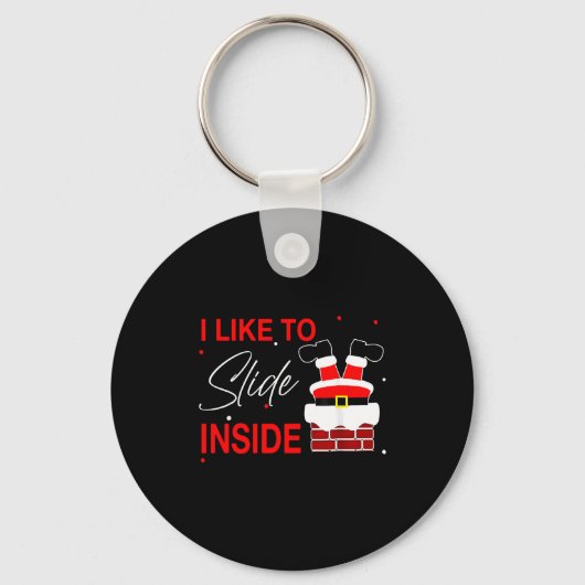 I Like To Slide Inside Funny Xmas Couple Unhinge P Sleutelhanger (Voorkant)