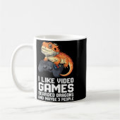 I Like Video Games Bearded Dragon Gamer Introvert  Koffiemok (Links)