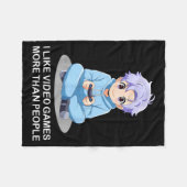 I Like Video Games More Than People Funny Gamer An Fleece Deken (Voorkant (Horizontaal))
