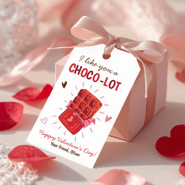 I Like You a Choco-lot Valentine Gift Tag Cadeaulabel