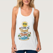 I Live to Travel & Travel to Live Tee Tanktop (Voorkant)