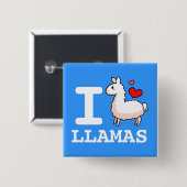 I Llama Llamas Vierkante Button 5,1 Cm (Voorkant /achterkant)