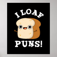 I Loaf Puns Funny Bread Pun Dark BG