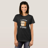 I Loaf Puns Funny Bread Pun Dark BG T-shirt (Voorkant volledig)