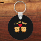 I Loaf You Funny Valentine's Day Bread Lover Gift  Sleutelhanger (Voorkant)