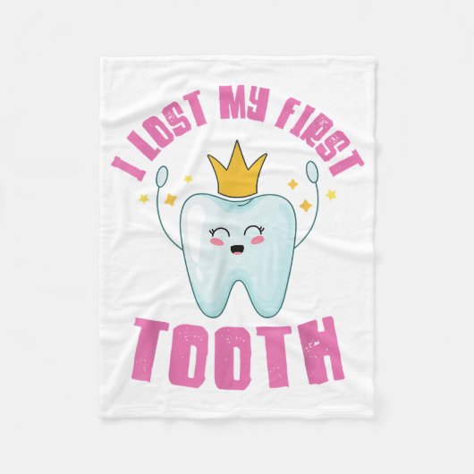 I Lost My First Tooth Teeth Out Kids Gift Fleece Deken (Voorkant)