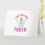 I Lost My First Tooth Teeth Out Kids Gift Kaart (Gele Bloem)