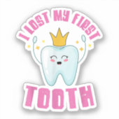I Lost My First Tooth Teeth Out Kids Gift Sticker (Voorkant)
