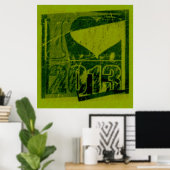 I love 2013 - Green Rock Pop Art - Poster (Bureau à domicile)