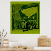 I love 2013 - Green Rock Pop Art - Poster (Cuisine)