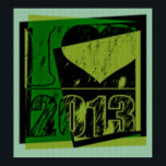 I love 2013 - Hexagonal pixels Pop Art - Poster<br><div class="desc">J'aime les années 2000</div>