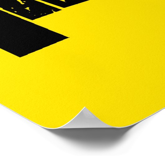 I love 2013 - Poster d'art pop noir et jaune (Coin)