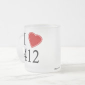 I Love 412 Pittsburgh Matglas Koffiemok (Voorkant links)