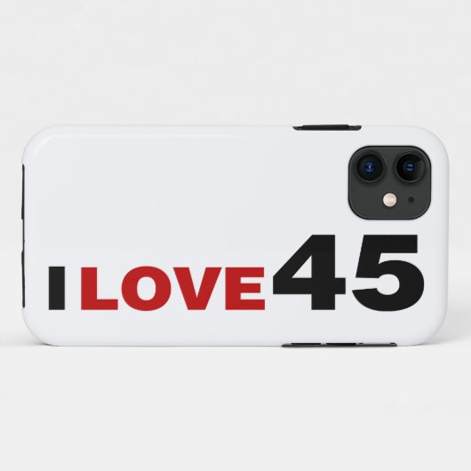 I Love 45 Hoesje-Mate iPhone Case (Achterkant (horizontaal))