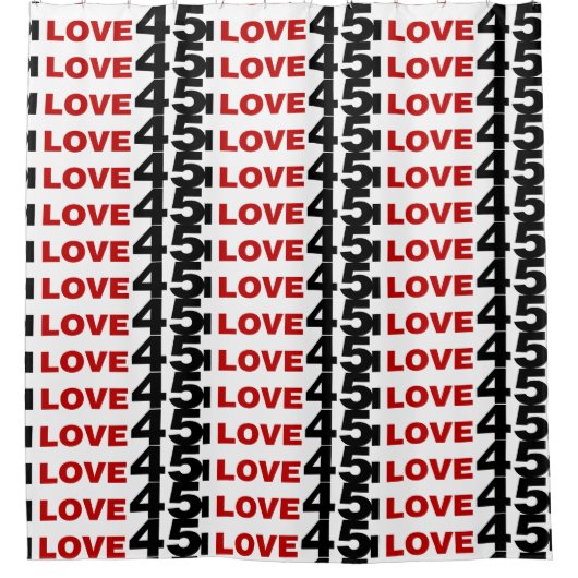 I Love 45 Shower Curtain Douchegordijn (Voorkant)