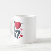 I Love 67 Cute Cozy 67 Knitted Yarn Pattern 67 Mem Koffiemok (Voorkant links)