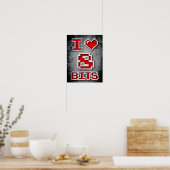 I Love 8 Bits Poster (Keuken)