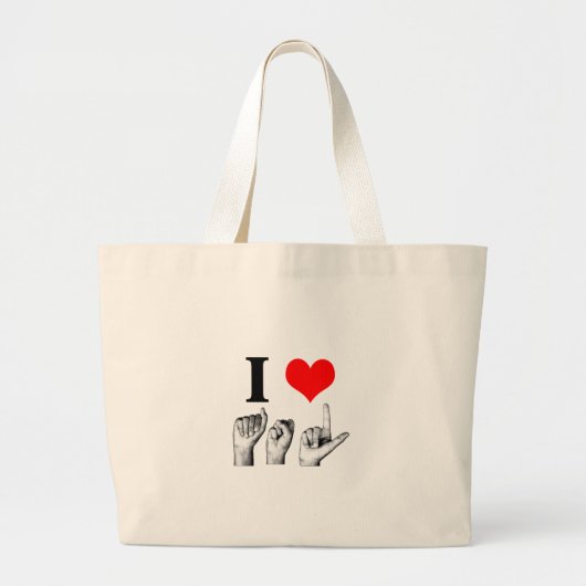 I Love A-S-L (2) Grote Tote Bag (Voorkant)