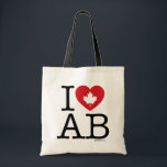 I Love AB | I Love Alberta Canada Custom Sac fourr<br><div class="desc">Faites savoir à tout le monde combien vous aimez la ville de l'Alberta avec ce sac fourre-tout "I Love AB" personnalisable avec typographie rétro et accent de coeur de feuille d'érable. Personnalisez en ajoutant votre nom. D'autres pays,  États,  provinces et villes sont disponibles.</div>