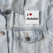 I Love Abdullah Vierkante Button 5,1 Cm (In situ)