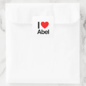 i love abel vierkante sticker (Tas)