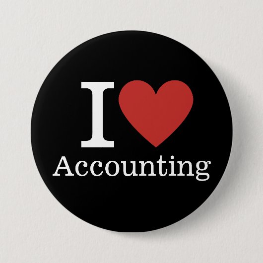 I ❤️ Love Accounting PIN Button - Boekhoudkundige  (Voorkant)
